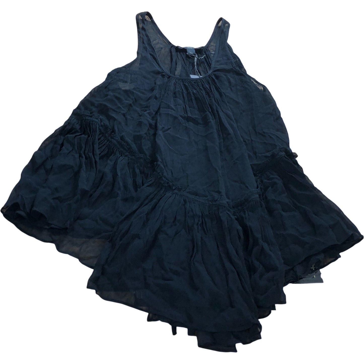 AllSaints Black Sheer Tiered Vest Top - Size 14