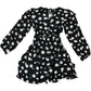 River Island Floral Print Dress Long Sleeve Black White Daisy 7 Years