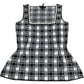 River Island Checked Fit Flare Top UK XS Women's Black and White Peplum