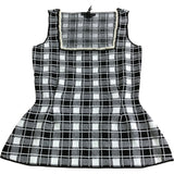 River Island Checked Fit Flare Top UK XS Women's Black and White Peplum