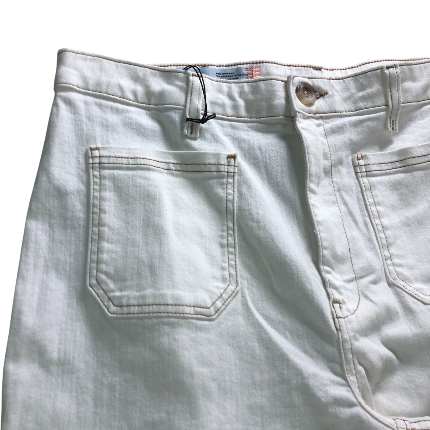 River Island High Rise Wide Leg Jeans Women's White Denim Specialist Size 16R