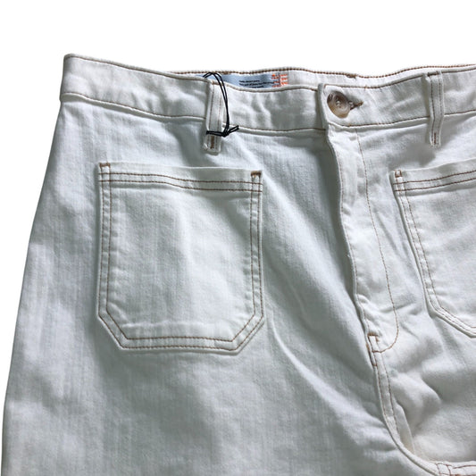 River Island High Rise Wide Leg Jeans Women's White Denim Specialist Size 16R