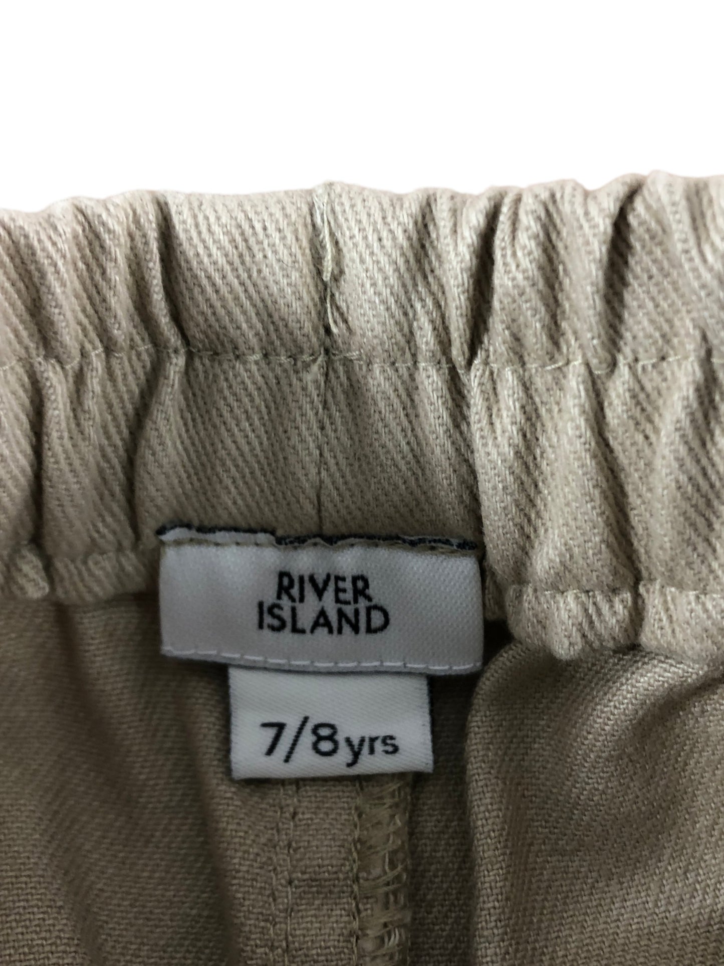 River Island Chinos 7 8 Years Boys Trousers Beige Casual Elasticated Waist