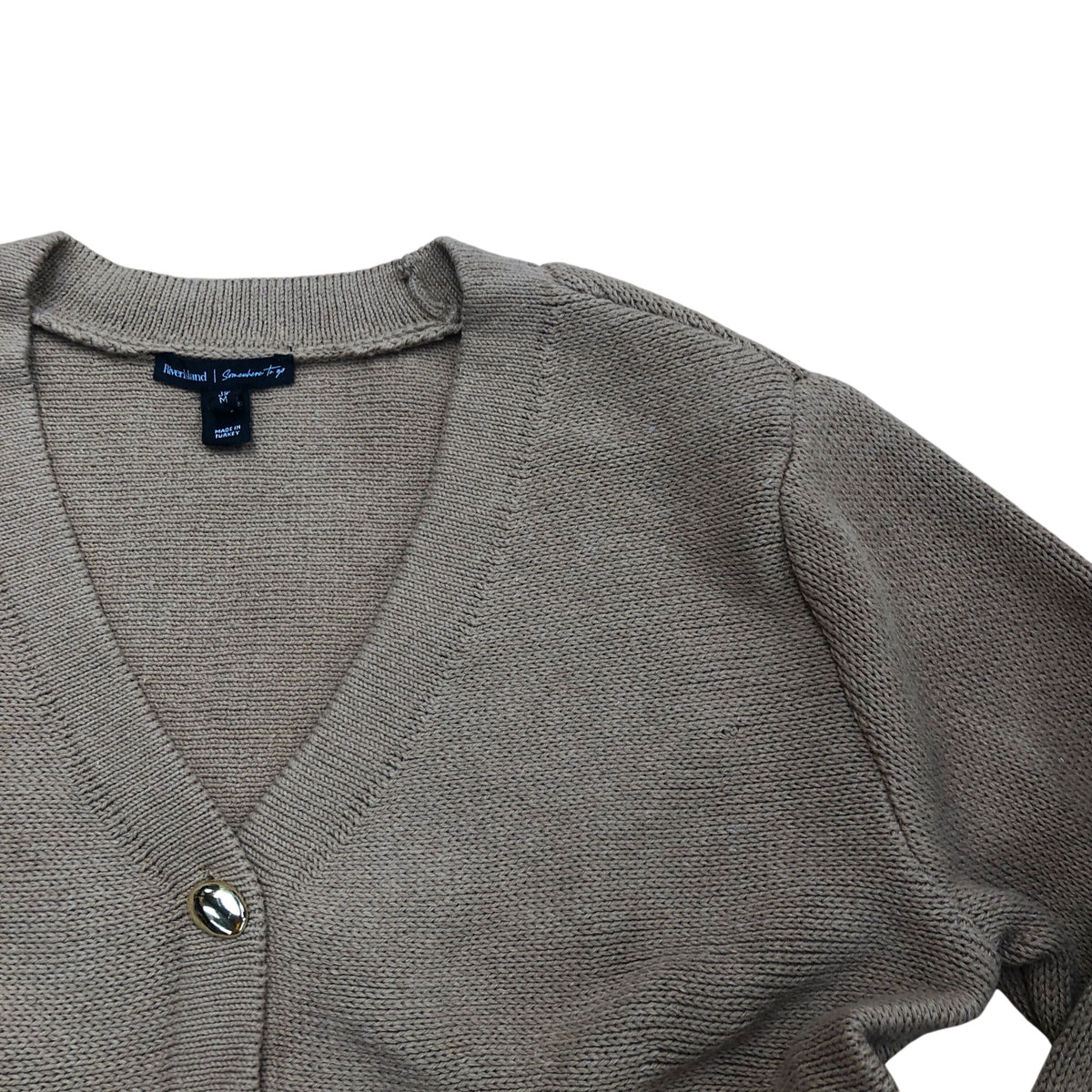 River Island Tan Ruched Waist Cardigan