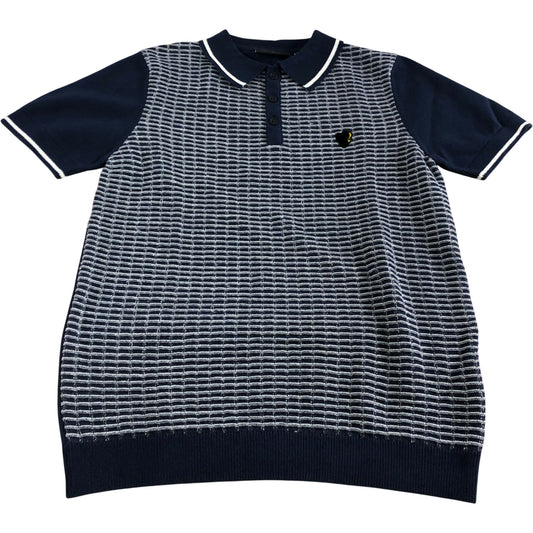 Polo Shirt Navy Blue Size 9-10 Years Boys Casual Cotton Knit