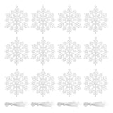 White Glittering Snowflake Ornaments Decorations 15 Pack