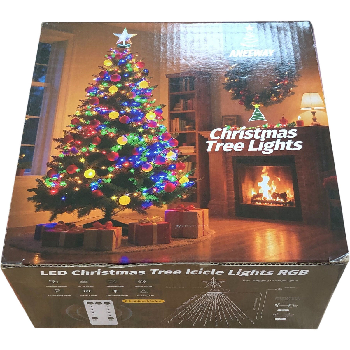Aneway LED Christmas Tree Icicle Lights RGB 410 Multicolour String Lights