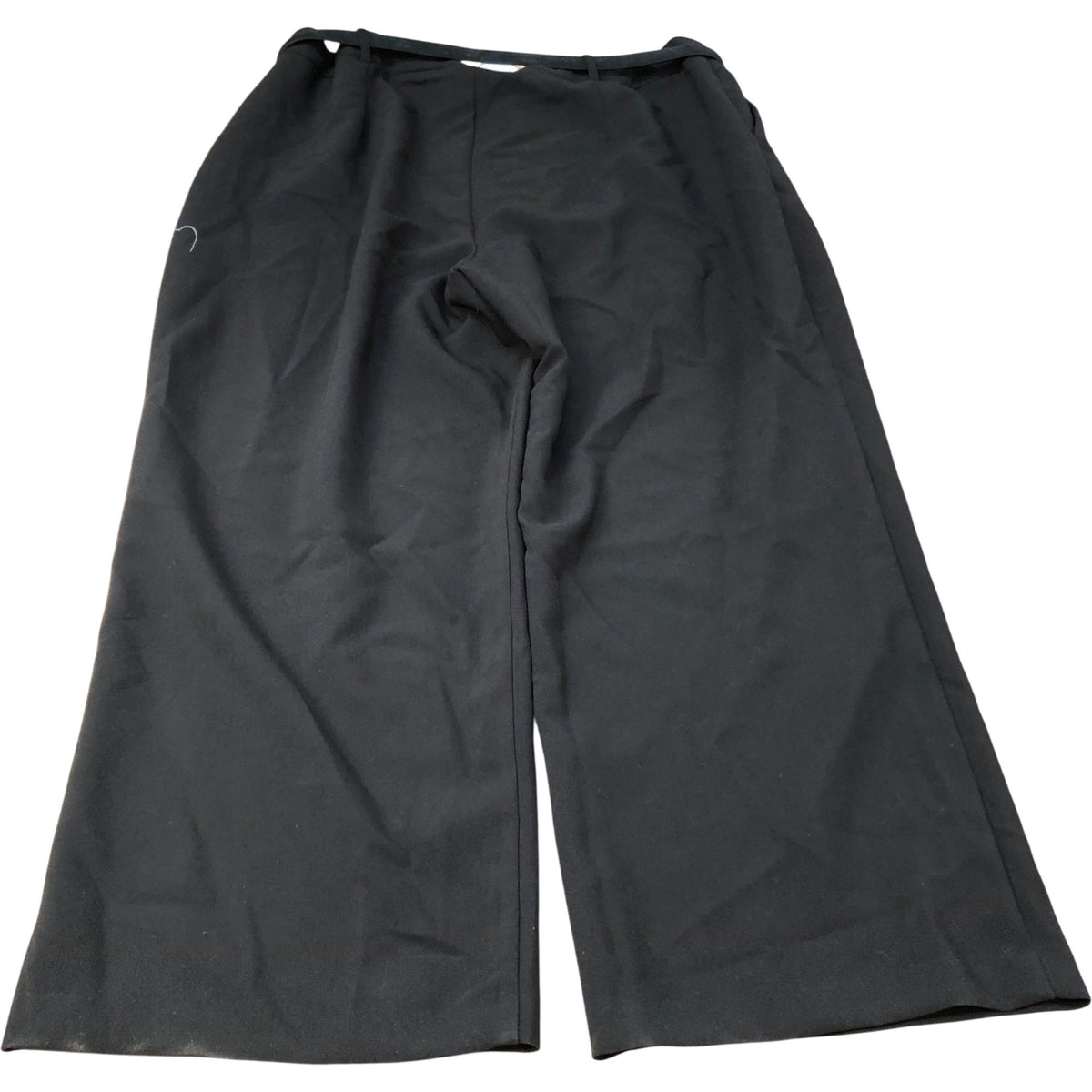 River Island Women's Wide Leg Trousers UK22 Black with Belt Classic Style