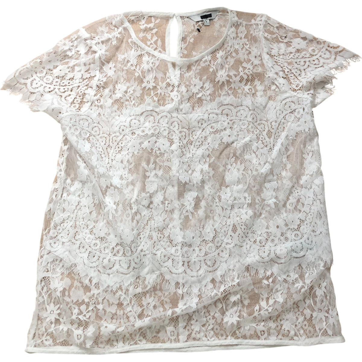 Women's White Short Sleeve Lace Blouse Size 14 Pack of 5