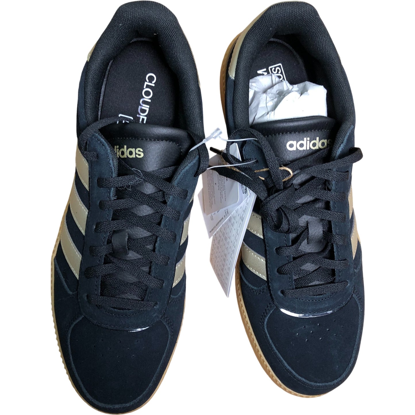 Adidas Breaknet Sleek Trainers UK8 Men's Black Gold Cloudfoam Style