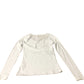Long Sleeve Top Women's White Cotton Blend Round Neck UK10