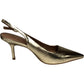 Carvela Slingback Heels UK7 Women's Gold Metallic Pointed Toe Stylish Shoes