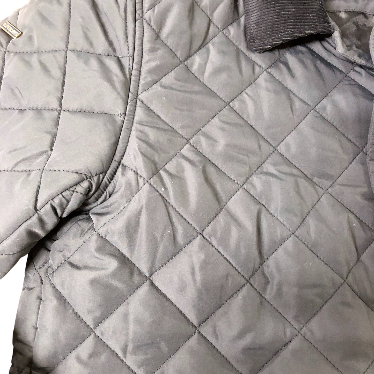 Premium Women's Puffer Jacket Size M Quilted Navy With Cord Collar