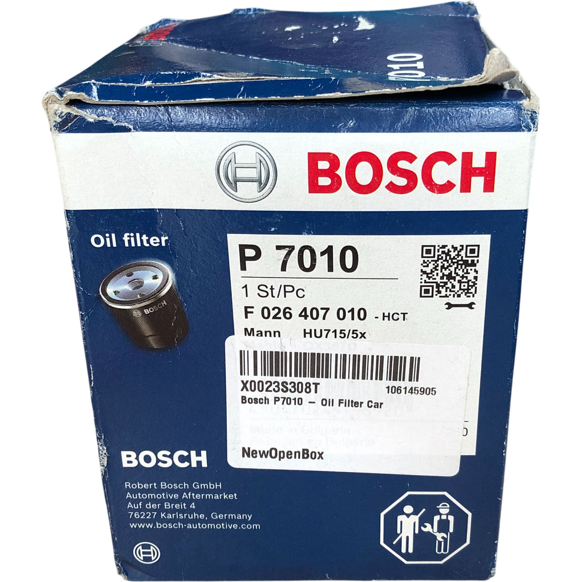 Bosch P 7010 Oil Filter 1 Pc High Quality Replacement Part Vehicle Care