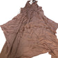 Demi Viscose Side Pleat Asymmetric Midi Dress in Nude UK12