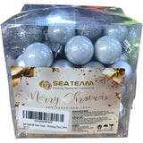 Sea Team 64 Pack Christmas Silver Bauble Ornaments