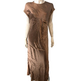 Branded Stylish Brown Maxi Dress UK Size 16 Women's Casual Loose Fit Sleeveless