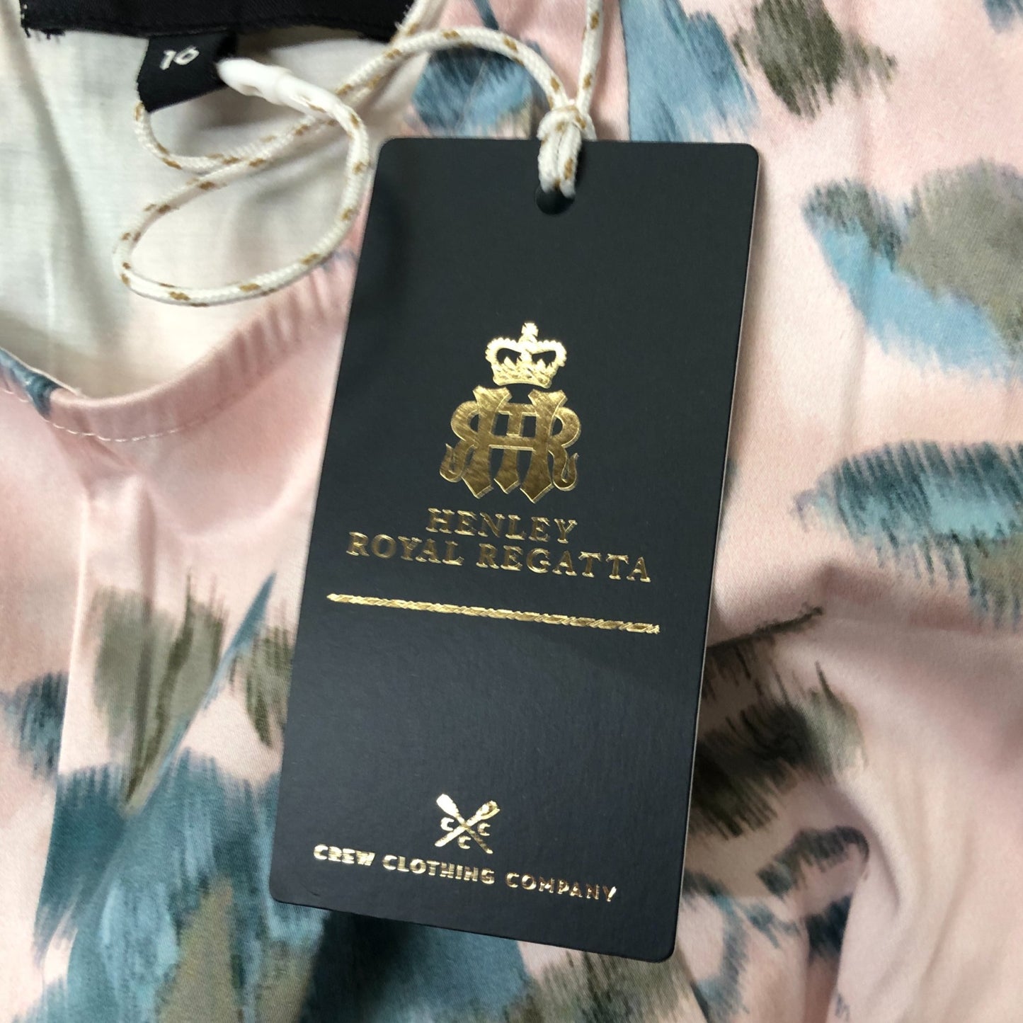Crew Clothing Henley Royal Regatta Floral Dress Size 16 Sleeveless Pink Blue