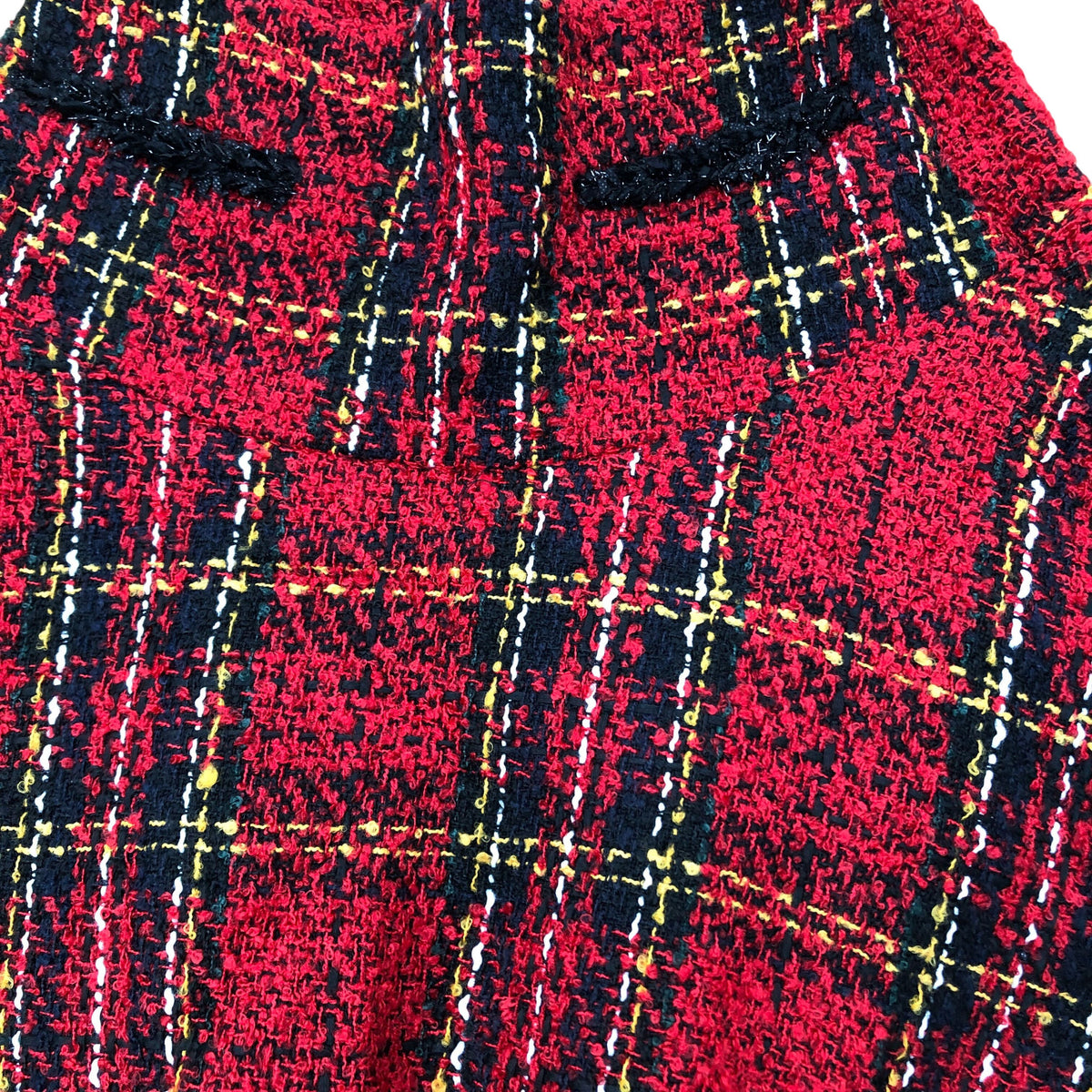 Red Check Skirt Size 6 Flared Design Tweed Style