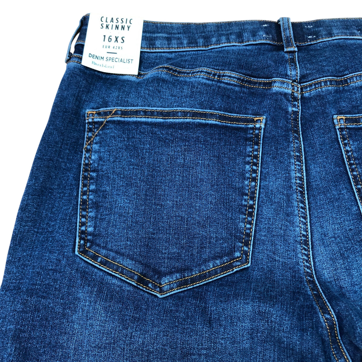 River Island Classic Skinny Jeans Women's Midrise Denim Blue Stretch Fit