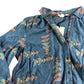 Annie Jersey Shirt UK10 Women's Blue Floral Cotton Blouse