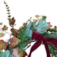 Faux Floral Wreath With Red Velvet Bow Autumn Decoration 18 Inch