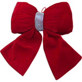 Velvet Diamante Red Door Bow Christmas Decoration 15"