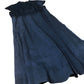 Midi Dress Women's Navy Blue Cap Sleeve Pleated Viscose UK18