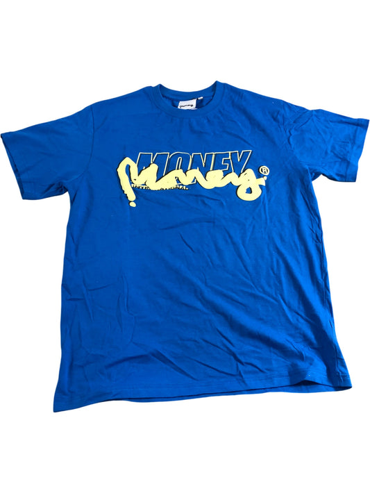 MONEY T-Shirt M Men's Blue Graphic Cotton Short Sleeve Casual Wear