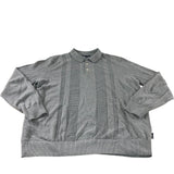Ben Sherman Grey Textured Long Sleeve Polo Shirt - Size XXL