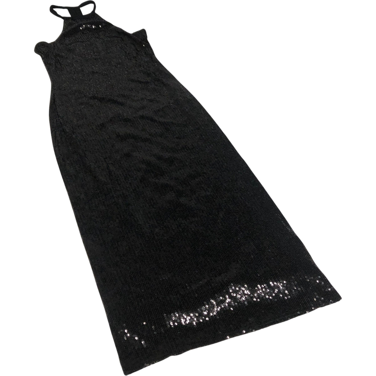 Black Halter Neck Sequin Maxi Dress Women's Evening Wear UK8