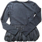 River Island Long Sleeve Ruffle Hem Top Size 10 Women's Black Jersey Style
