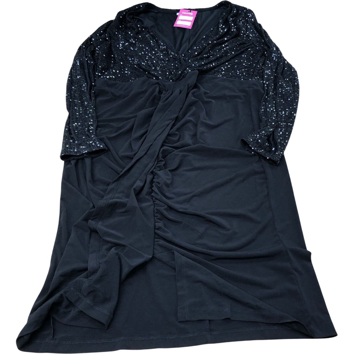 Sequin Detail Dress UK Size 16 Women's Evening Wear Black Glamour