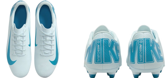 NIKE Mercurial Football Boots Size 3.5UK Men's White Blue AG1 Performance