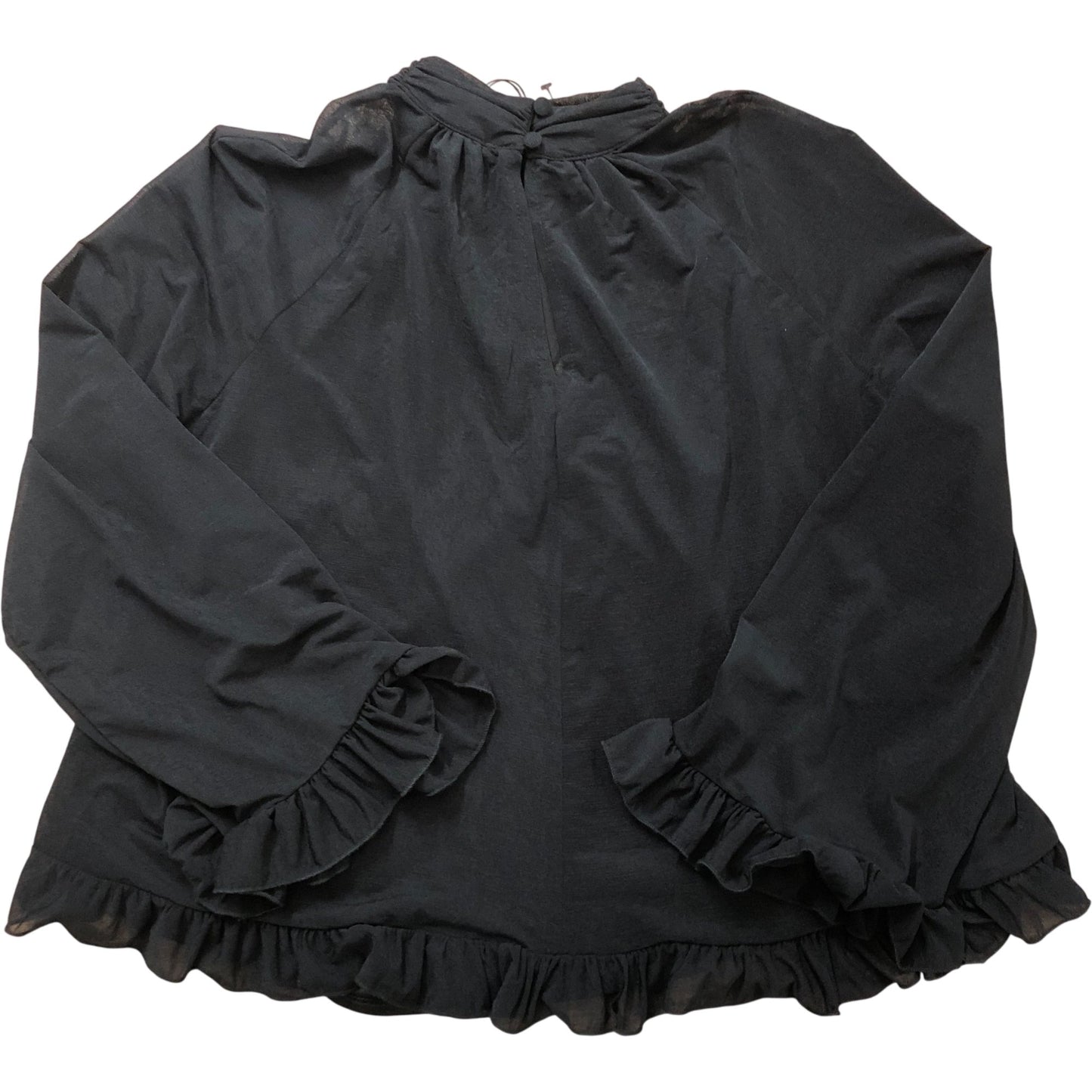 River Island Black Top Size 6 Women's Long Sleeve Ruffled Flounce Hem