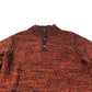 Orange Knitted Sweater with Buttons Organic Cotton Medium