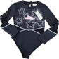 River Island Cheer Academy Long Sleeve Bodysuit 5-6 Years Girls Black Stars