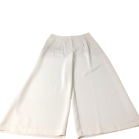 Branded Women's Culottes UK16 Pleated Wide Leg Trousers White 100% Polyester