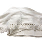 Luxurious Merino Wool Blanket Cream Soft Fringe Decorative Throw W140cm x L200cm