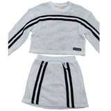River Island Activewear Set UK9-10 Years Girls White Cropped Top Skirt Set