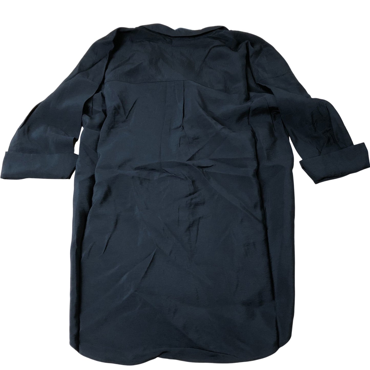 Branded Black Tunic Top Women's Stylish V Neck Roll Sleeve UK Size 8