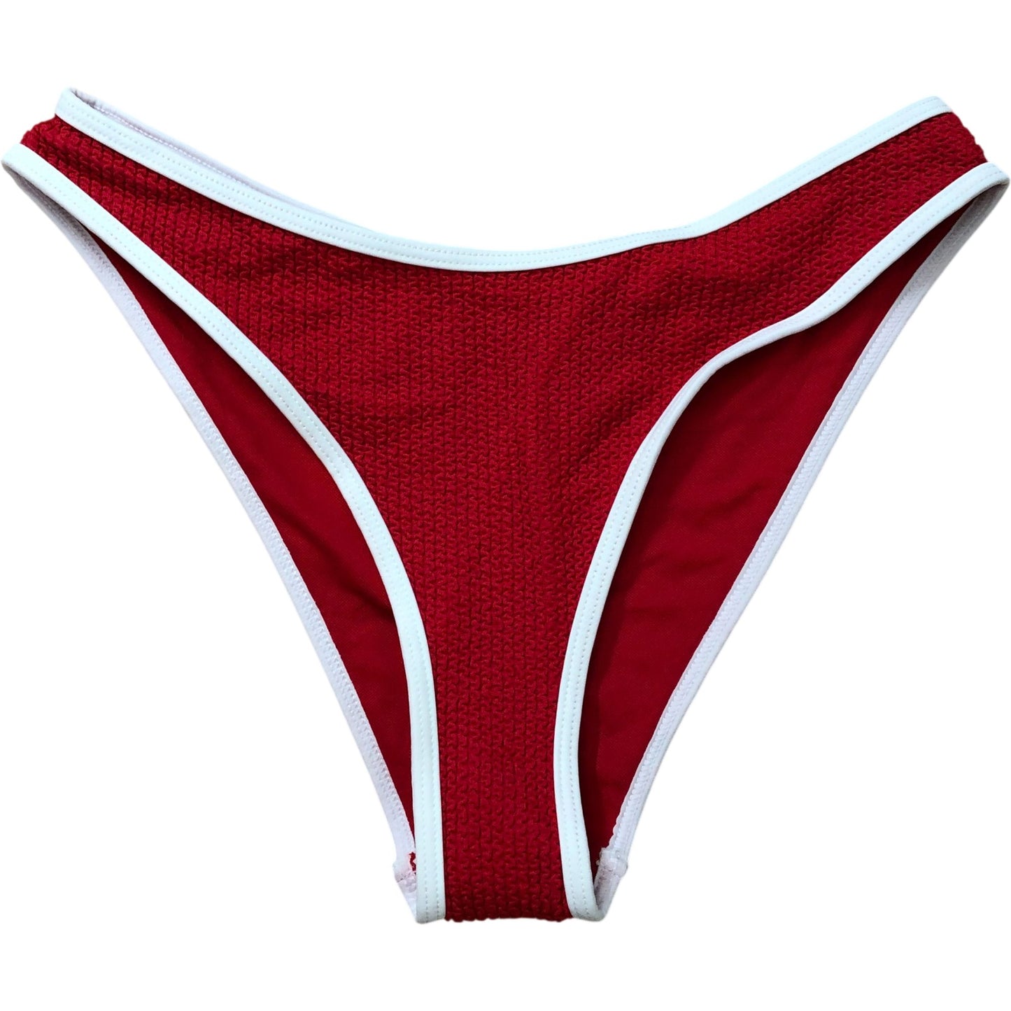 River Island Poolside Bikini Bottoms Women's Red Swimwear High Waisted Size 8
