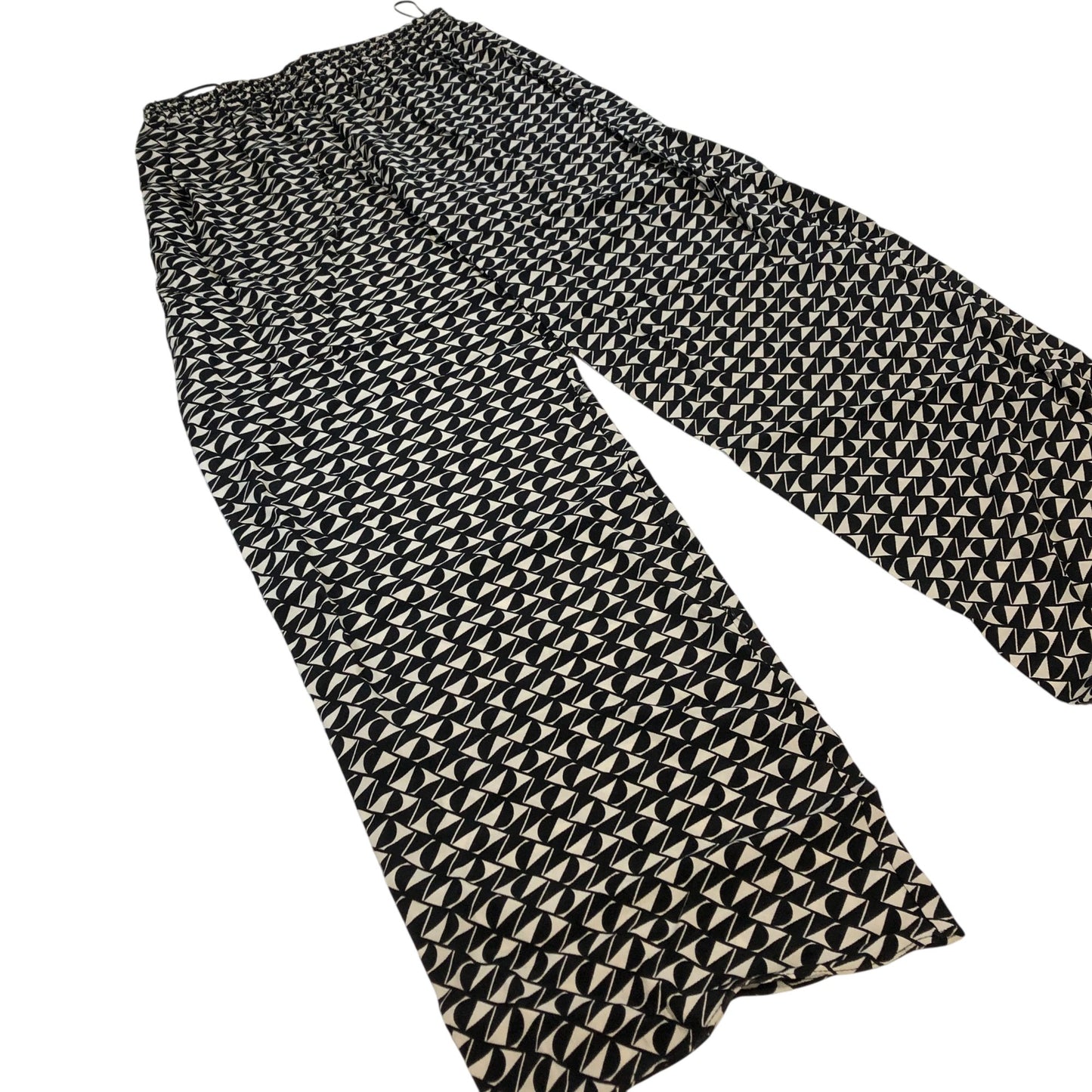 River Island Black And White Geometric Trousers UK8 Women's Lightweight Viscose
