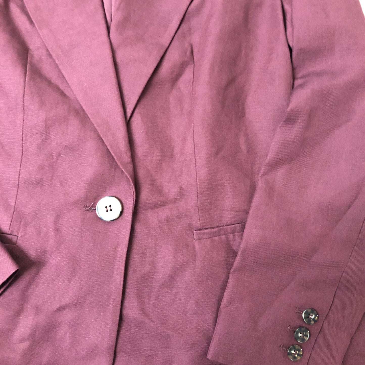 Women's Burgundy Smart Blazer Jacket Stylish Design Size XL