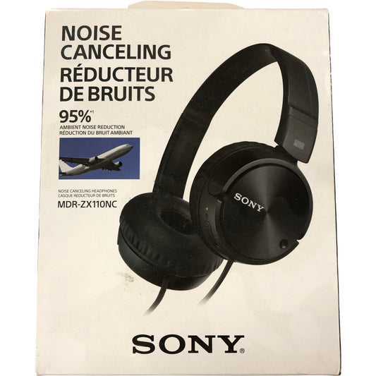 Sony MDR-ZX110NC Noise Cancelling Headphones Black Over-Ear Compact Design