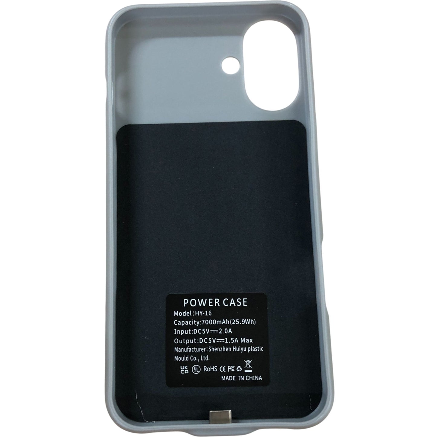 Smart Battery Case for iPhone 16 Plus HY-16 Rechargeable Protective Cover