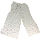 River Island UK M Unisex Linen Blend Wide Leg Trousers Natural Cream