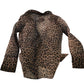 River Island Women's UK8 Brown Leopard Print Sheer Tie Front Blouse