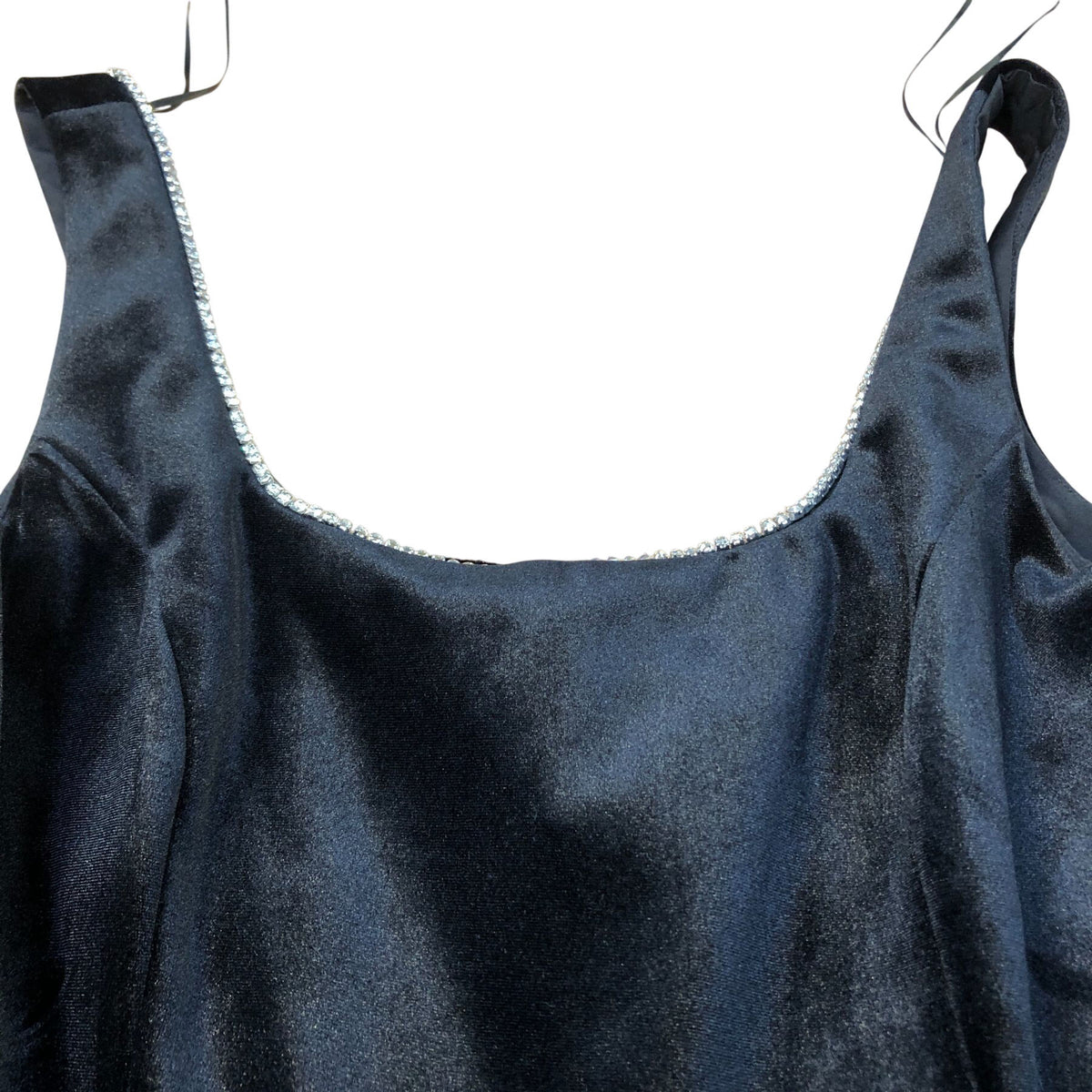 River Island Black Velour Dress Women's Adjustable Straps Flared Skirt