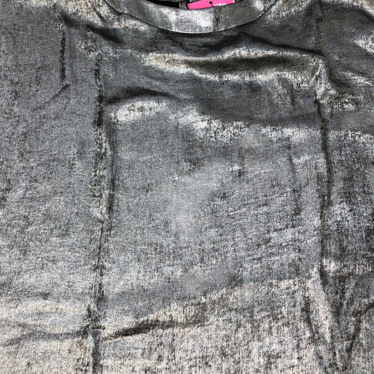 River Island Stylish Metallic Silver Blouse UK8 Women's Short Sleeve Top